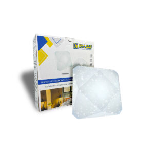 Plafon teto moderno 3D Diamante 23x23 18W Efeito Estrelado