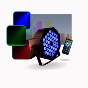 Canhão 36 Leds Dmx sensor de som Bivolt Rgb e Strobo Balada Festas