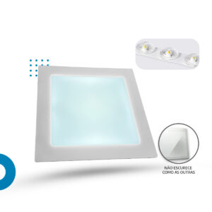 Luminária painel led 17x17cm 12w Embutir Quadrado