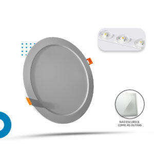 Luminária painel led 22cm 18w Embutir Redondo