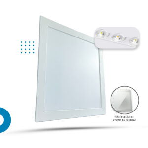 Luminária painel led 30x30cm 24w Embutir Quadrado